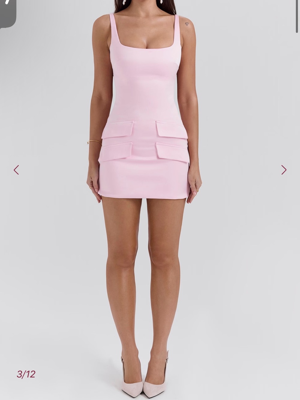 House of CB Rose Shadow Satin Sleeveless Mini Dress